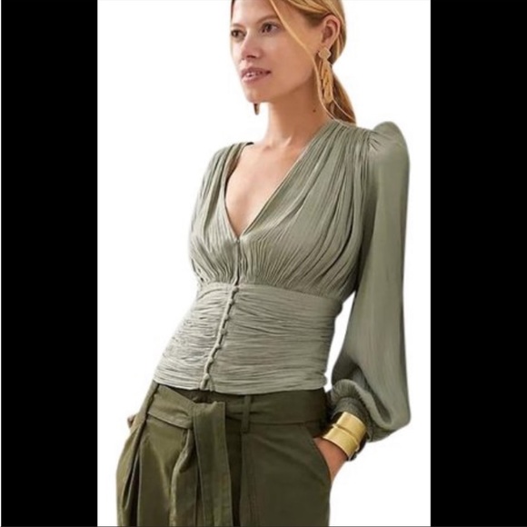 CURRENT AIR - ANTHROPOLOGY BUTTON UP BLOUSE - Picture 1 of 6